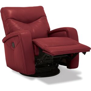 Furniture Erith Leather Power Swivel Glider Recliner - Cherry (Special Order)