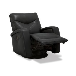Furniture Erith Leather Power Swivel Glider Recliner - Ink (Special Order)