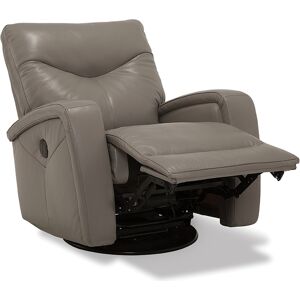 Furniture Erith Leather Power Swivel Glider Recliner - Pewter (Special Order)