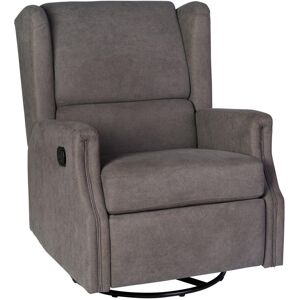 Merrick Lane Abby 3-In-1 Wingback Manual Recliner Rocker Swivel Glider Chair - Dark gray