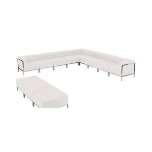 Emma+oliver Home Office Sectional & Ottoman Set, 12 Pieces - Melrose white