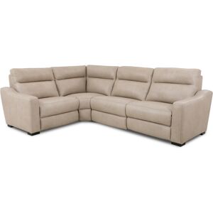 Furniture Gabrine 4-Pc. Leather Sectional with 2 Power Headrests, Created for Macy's - Ivory