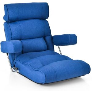 Slickblue Adjustable Folding Sofa Chair with 6 Position Stepless Back - Blue