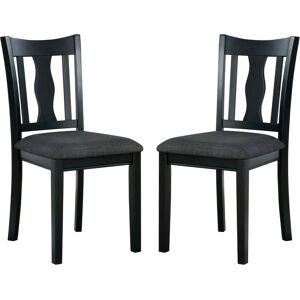 Furniture of America Euston Open Back Side Chairs, Set of 2 - Black