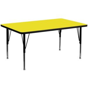 Emma+oliver 24X48 Rectangle Hp Laminate Adjustable Preschool Activity Table - Yellow