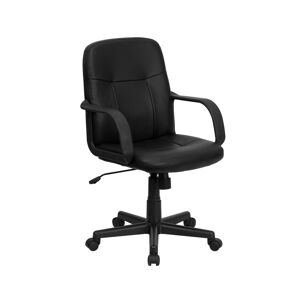 Emma+oliver Mid-Back Glove Vinyl Executive Swivel Office Chair With Arms - Black