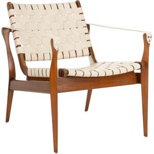 Safavieh Dilan Leather Safari Chair - Beige