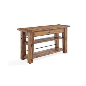 Alaterre Furniture Durango Industrial Wood Console and Media Table with Shelves - Brown
