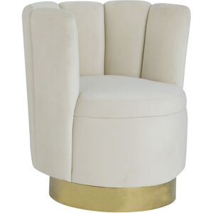 Best Master Furniture Ellis Upholstered Swivel Accent Chair - White