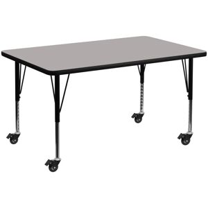 Emma+oliver Mobile 30X48 Rectangle Hp Laminate Preschool Activity Table - Gray