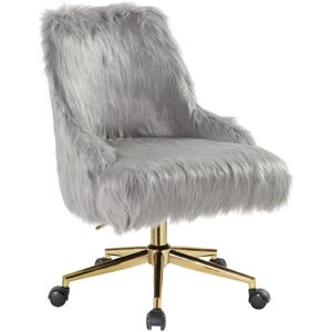 Simple Relax Upholstered Office Chair in Gray and Gold - Gray and gold