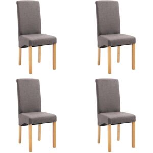 Vidaxl Dining Chairs 4 pcs Taupe Fabric - Brown