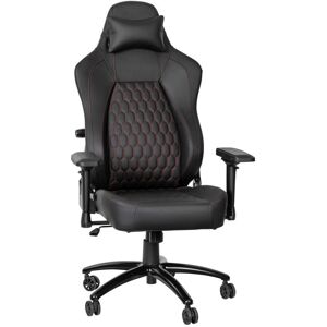 Emma+oliver Teknik Ergonomic High Back Adjustable Gaming Chair With 4D Armrests, Head Pillow And Adjustable Lumbar Support - Black/red