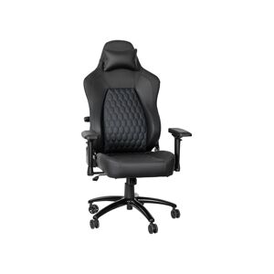 Emma+oliver Teknik Ergonomic High Back Adjustable Gaming Chair With 4D Armrests, Head Pillow And Adjustable Lumbar Support - Black/blue