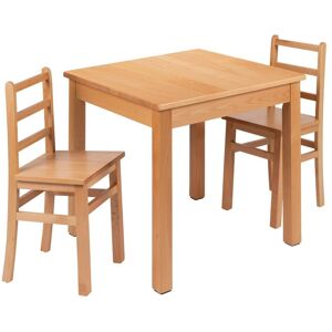 Emma+oliver Kids Natural Solid Wood Table And Chair Set For Classroom, Playroom, Kitchen - Natural