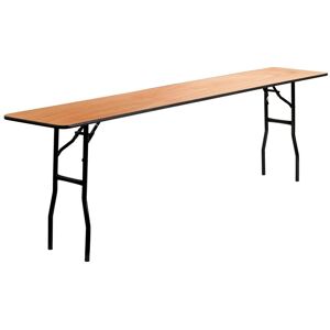 Emma+oliver 8-Foot Rectangular Wood Folding Training / Seminar Table With Smooth Clear Coated Finished Top - Natural