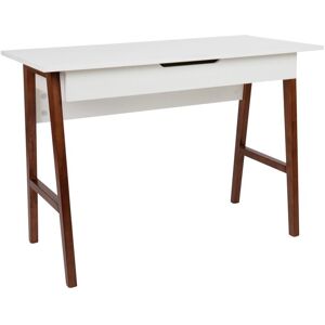 Merrick Lane Litchfield Writing Desk With Divided Storage Drawer - White/walnut