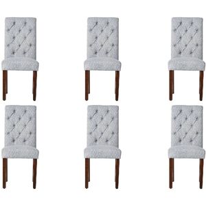 Colamy Tufted Fabric Dining Chair with Rolled Back, Set of 6 - Bluebubble