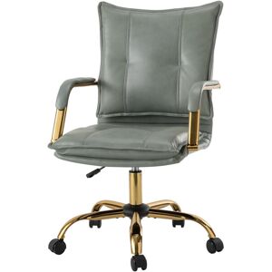 Hulala Home Home Office Desk Chair with Golden Legs - Sage