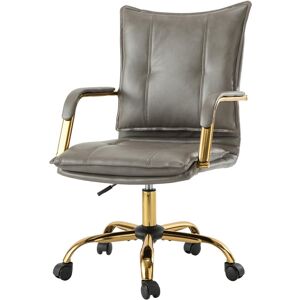 Hulala Home Home Office Desk Chair with Golden Legs - Grey