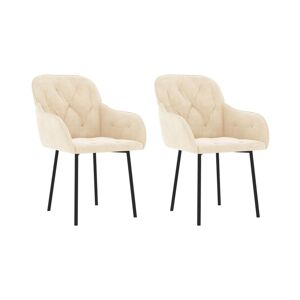 Vidaxl Dining Chairs 2 pcs Cream Velvet - White