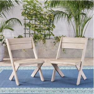 Noble House Eaglewood Outdoor Chair (Set of 2) - Grey