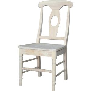 International Concepts Empire Chairs with Solid Wood Seats, Set of 2 - Cream