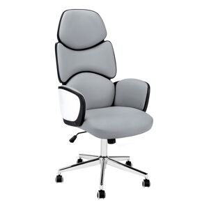 Monarch Specialties High Back Executive Leather-Look Office Chair - Gray