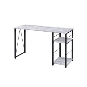 Simplie Fun Vandana Writing Desk, White & Black Finish - White