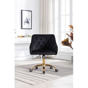 Simplie Fun Swivel Shell Chair for Living Room/Bedroom, Modern Leisure office Chair - Black