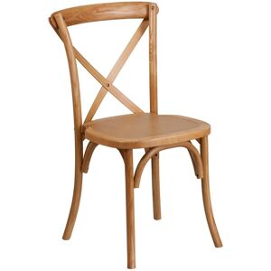 Merrick Lane Davisburg Stackable Wooden Cross Back Bistro Dining Chair - Oak