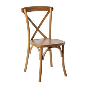 Merrick Lane Davisburg Stackable Wooden Cross Back Bistro Dining Chair - Pecan