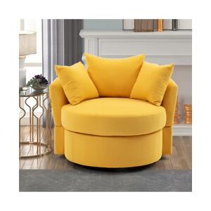 Simplie Fun Modern Akili swivel accent chair barrel chair for hotel living room / Modern leisure chair - Yellow