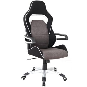 Simplie Fun Ergonomic Upholstered Racing Style Home & Office Chair, Grey/Black - Black