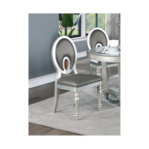 Simplie Fun Dark Gray Accent Chairs Set of 2 - Silver