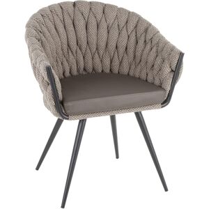 Lumisource Braided Matisse Contemporary Chair - Black Frame, Gray, Gray Fabric