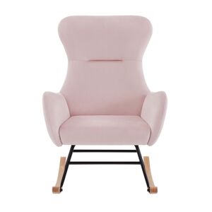 Simplie Fun pink velvet rocking chair - Pink