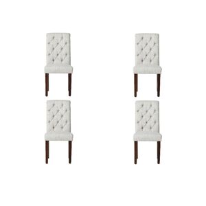 Colamy Tufted Fabric Dining Chair with Rolled Back, Set of 4 - Honeycomb