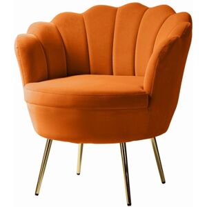 Hulala Home Modern Velvet Reclining Chair for Living Room Bedroom Powder Room - Orange