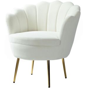 Hulala Home Modern Velvet Reclining Chair for Living Room Bedroom Powder Room - Ivory