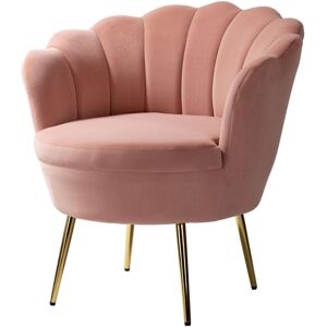 Hulala Home Modern Velvet Reclining Chair for Living Room Bedroom Powder Room - Pink