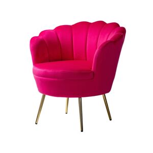 Hulala Home Modern Velvet Reclining Chair for Living Room Bedroom Powder Room - Fushia