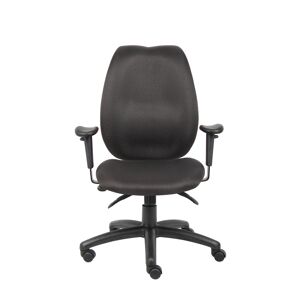 Boss Office Products High-Back Task Chair with Adjustable Arms - Black