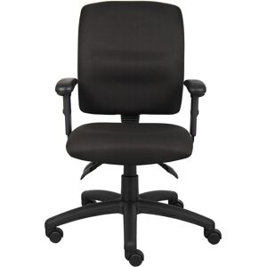 Boss Office Products Multi-Function Fabric Task Chair W/ Adjustable Arms - Black