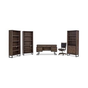 Furniture Gidian Home Office, 5-Pc. Set (Executive Desk, Office Chair, Open Bookcase, Open Bookcase, Door Bookcase) - Fossil