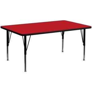 Emma+oliver 30X72 Rectangle Hp Laminate Adjustable Preschool Activity Table - Red