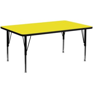 Emma+oliver 30X72 Rectangle Hp Laminate Adjustable Preschool Activity Table - Yellow