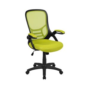 Emma+oliver High Back Mesh Ergonomic Office Chair With Flip-Up Arms - Green