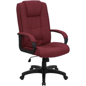 Emma+oliver High Back Multi-Line Stitch Executive Swivel Office Chair With Arms - Burgundy fabric