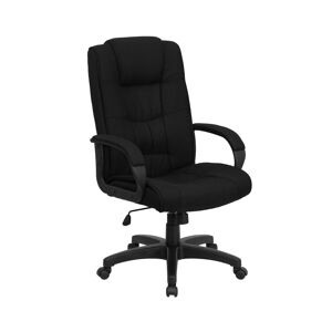 Emma+oliver High Back Multi-Line Stitch Executive Swivel Office Chair With Arms - Black fabric
